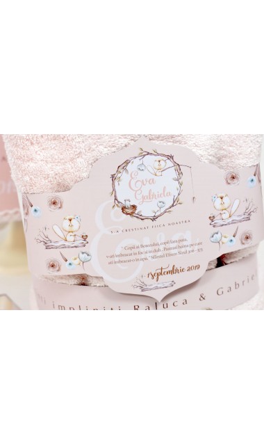 Trusou de botez pentru fetite rustic, inspirat din natura, Doamna Castor 11